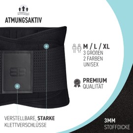 BACK BODYGUARD Back Strap - Innovative Lumbar Support - Back Brace Relieves Back - Kidney Belt for Back Support - 4 Sizes (S, Black)