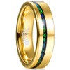 NUNCAD 6mm Men's Gold Tungsten Wedding Band Inlaid with Crushed