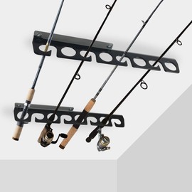 Homydom Fishing Rod Ceiling/Wall Storage Rack, Fishing Pole Holder for Garage & Cabin & Basement, Heavy Duty - Holds up to 8 Fishing Rods