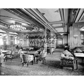 OnlyClassics RMS Titanic Ocean Liner Ship Elegant 1ST Class Lounge 8X10 Photo White Star LINE