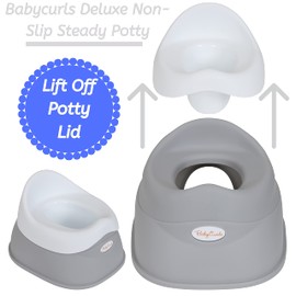 Babycurls Deluxe Steady Potty with Non Slip Grip Feet and Removable Bowl Seat - Easy to Clean Loo Training for Kids Toddlers Infants Practical Lightweight and Portable with High Back