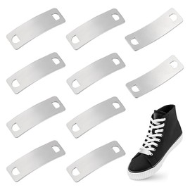 UNICRAFTALE 10pcs Stainless Steel Shoe Decoration Link Charms Curved Rectangle Customized Nameplate Words Blank Connector Tag Shoelace Decoration Charm for Shoe Sneakers Gift for Men Women