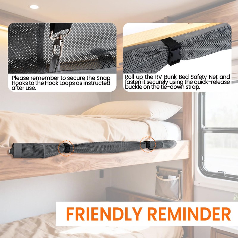 Gloppers 59" x 22" Aluminium Frame RV Bunk Bed Safety
