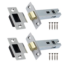 Tubular Latches Mortice Door Latch | Polished Chrome | 3 Inch / 78mm | Pack of 2