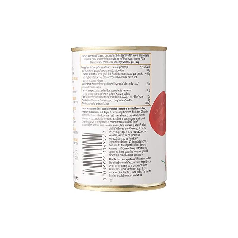 BIONA Organic Chopped Tomatoes with Garlic & Oregano 400g (PACK