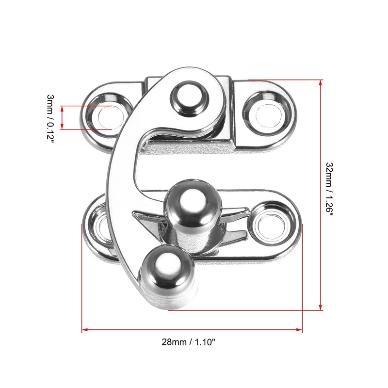 sourcing map Decorative Antique Right and Left Latch Hook Hasp