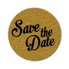 Darling Souvenir Round Glitter Background Save The Date Stickers 1.6