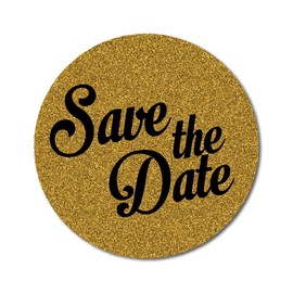 Darling Souvenir Round Glitter Background Save The Date Stickers 1.6 Inches Envelope Seals-45 Pcs