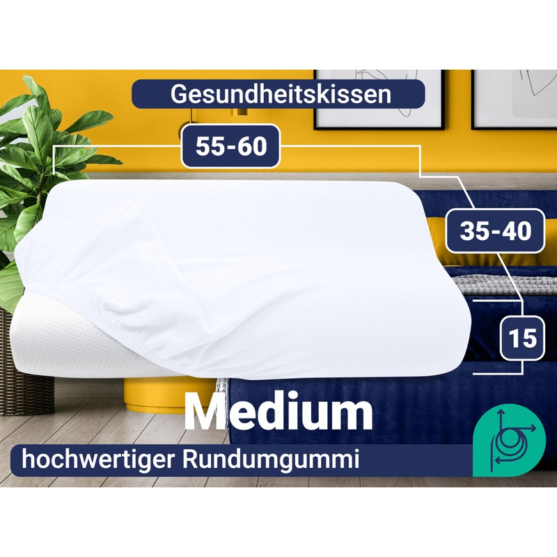 Marie´s Home Pack of 2 Pillowcases for Neck Support Pillow,