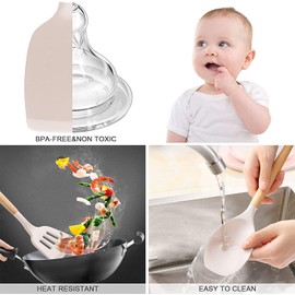 Juego de Utensilios de Cocina de Silicona: Utensilios de Cocina Con Mango de Madera Nlanca con Espátula/Cuchara/Batidor para Utensilios de Cocina Antiadherentes