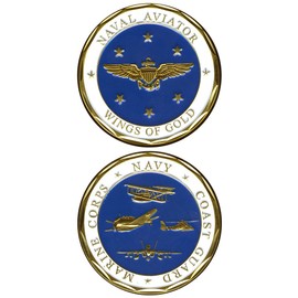 EAGLE CREST U.S. NAVAL AVIATOR "WINGS OF GOLD" Challenge Coin-Eagle Crest 2265