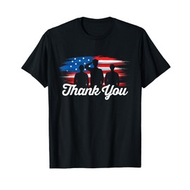 Patriotic American Flag Thank You Veterans Day Soldiers T-Shirt