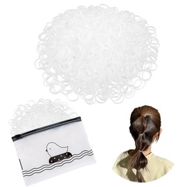 DAZISEN Pack of 1000 Small Mini Elastic Hair Bobbles Hair Rubber Bands Transparent Rubber Hair Bands Suitable for Girls, Children, Hair Braids, Wedding Hairstyle, Small Dreadlocks