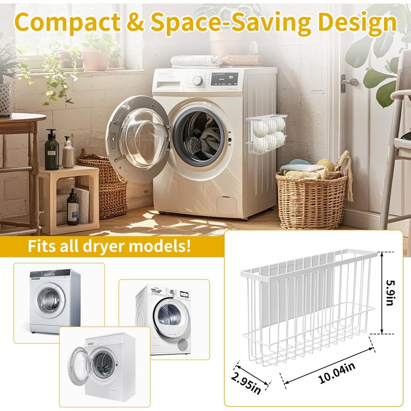 HISSATE Magnetic Dryer Ball Holder for Laundry Room Organization and