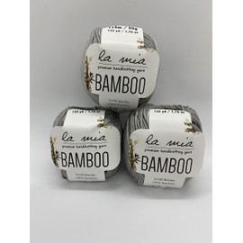 3 Ball (Skein) - La Mia Bamboo Yarn, 100% Bamboo, Non-Allergic-Total 150g, Each 1.76 Oz (50g) / 125 Yrds (115 m),3:Light-Dk,Turkish Yarn (Grey, 3-Pack)