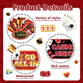 Casino Party Sign, 20 Pcs Las Vegas Party Signs for Casino Photo Booth Props & Casino Theme Party Decorations