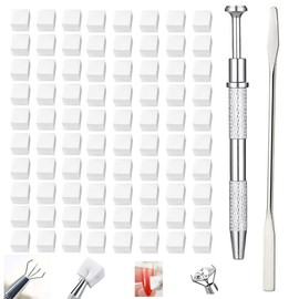 Soft Nail Sponges,Nail Art Tools, 100-Piece Nail Art Sponge Set – Gradient Nail Design Tools with Silver Grab Pen & Stirring Spoon