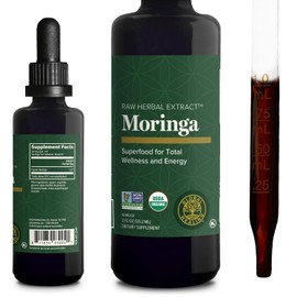 Global Healing Center - Gotas líquidas de extracto orgánico de Moringa Oleifera, suplemento de Moringa - Vegano de hojas de árbol - Máxima absorción de vitaminas y minerales - Más potencia que