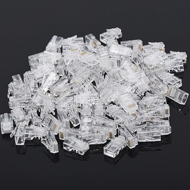 tunghey 100Pack RJ45 Connectors, Gold Plated Rj 45 Connector, Cat6 Ethernet Cables with Good Material, Professional Cat 6 Connector, Non-Pass-Through Design Rj45 Ends (CAT6 UTP)