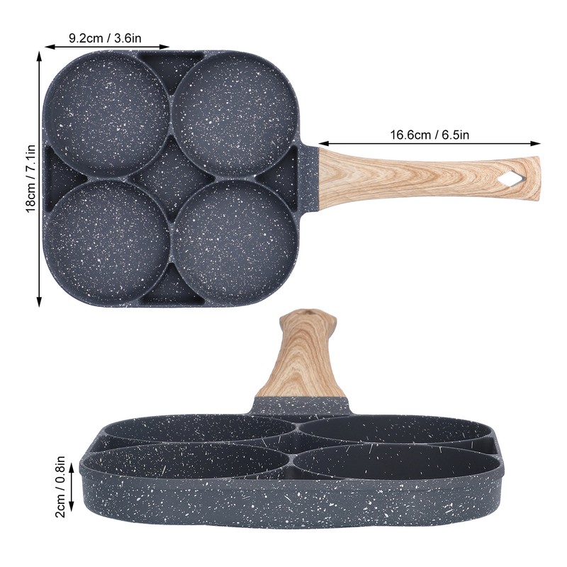 4 Hole Egg Frying Pan 18cm Nonstick Pancake Pan Breakfast