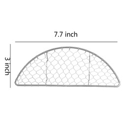 Estante de drenaje de aceite pequeño medio redondo hecho a mano, 1 paquete – 19,6 x 7,6 cm – acero inoxidable