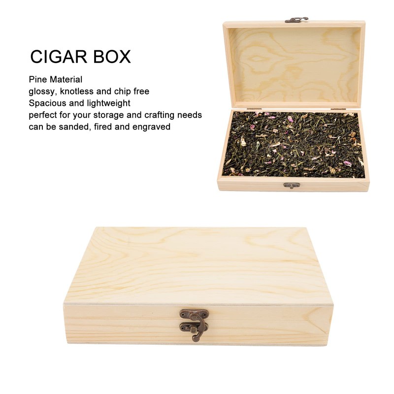 Cigar Humidor Box, Rectangular Rustic Design Humidor Cigar Box Cigar