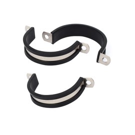 sourcingmap 48mm Dia EPDM Rubber Lined U Shaped Pipe Tube Wire Clamps Clips 3pcs