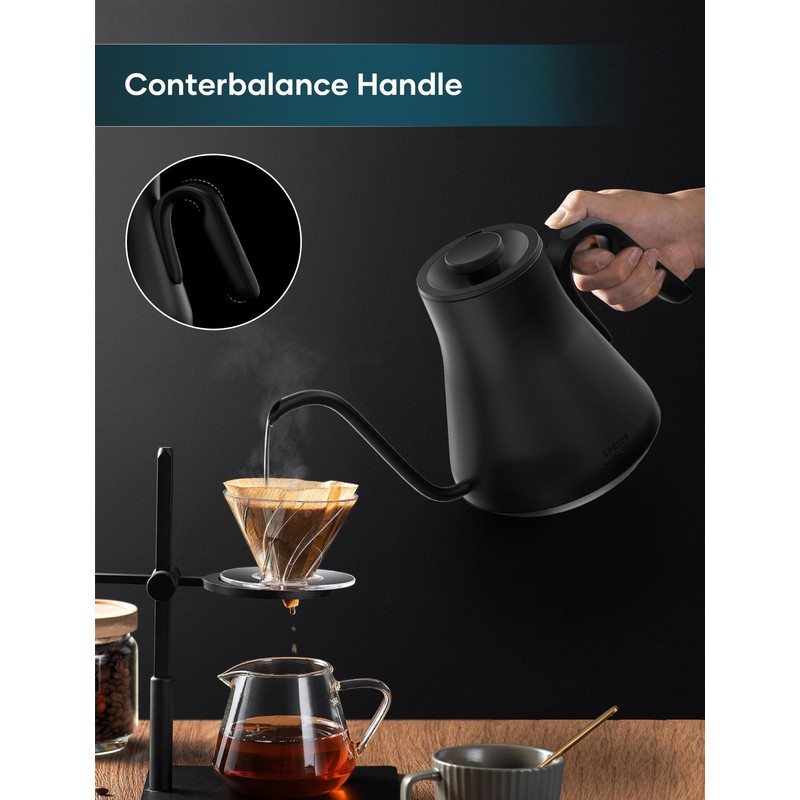 INTASTING Gooseneck Electric Kettle with ±1℉ Temperature Control for Pour