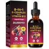 Vitamin B Complex Liquid Drops 20000mcg with Methyl B12, Folate,