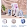 AMOYSTONE Natural Marble Bookends Heavy Duty for Shelves, L-Shaped Decorative