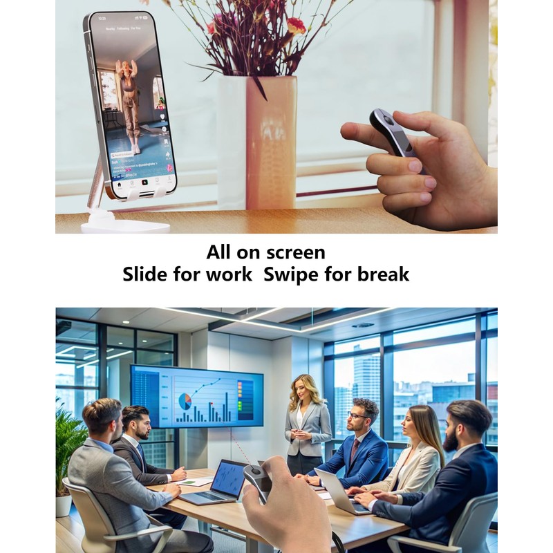 GUVOHUT Air Mouse Bluetooth Presenter with Touchpad for PC/iOS/Android, Rechargeable