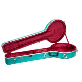 Crossrock ABS Molded Banjo Case for 5-String Resonator & Tenor | Matte Finish, Locking Latch, Backpack Straps – Lightweight Hardshell Protection-Mint Blue (CRA861BJMB)