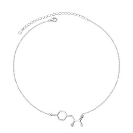Flyow S925 Sterling Silver Amino Acid Molecule Science Pendant Necklace for Women Jewelry Gift