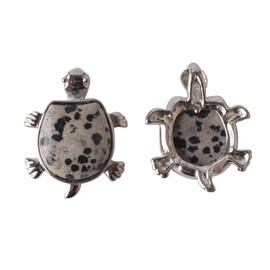 JOYA GIFT Silver Plated Sea Turtle Necklace Tortoise Stone Necklaces Pendant Women Beach Jewelry