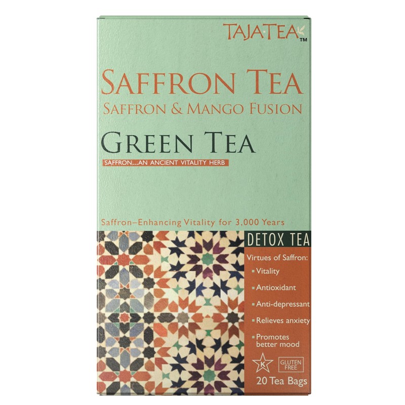 Taja Saffron Tea - Saffron & Mango Fusion Green Tea,