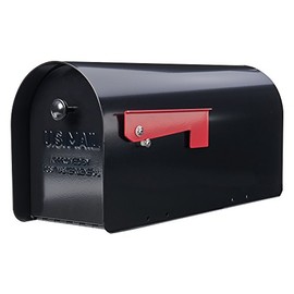 Gibraltar Mailboxes Tuff Body Large Capacity Galvanized Steel Black, Post-Mount Mailbox, TB1B0000