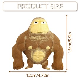 Gorilla Stress Toy, Squishy Monkey Toy, Gorilla Figure for Stress Relief, Monkey World, Monkey Splat, Latex Monkey Gorilla, Stress Relief Toys, Squeeze Toys for Adults for Pressure Relief