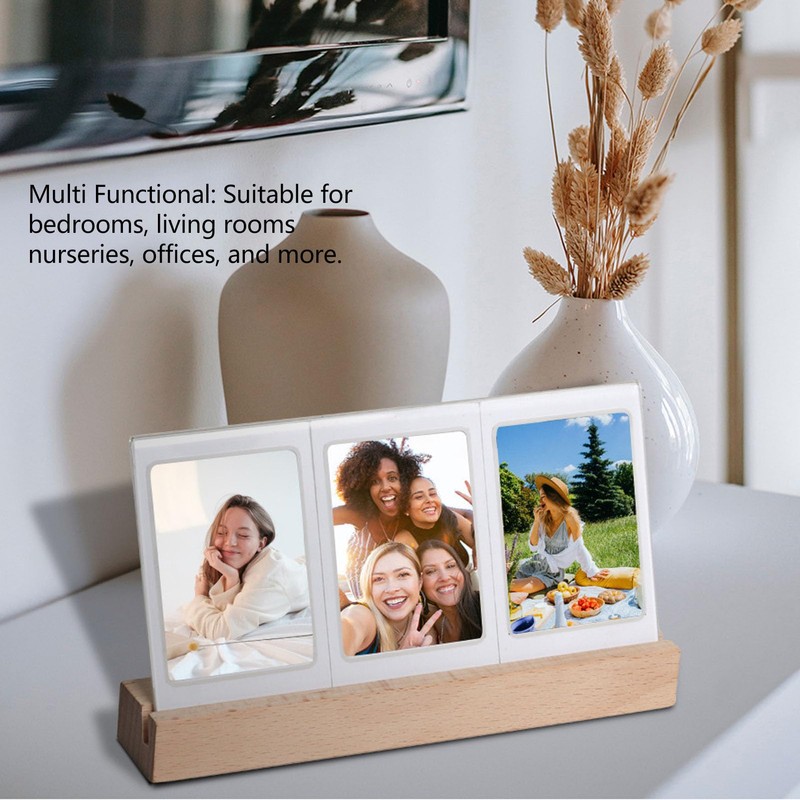 Instax Mini Picture Frame, Light Up Clear Acrylic Desk Photo