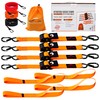 RoofPax Premium 2'' x 10" Retractable Ratchet Straps 4 Pack
