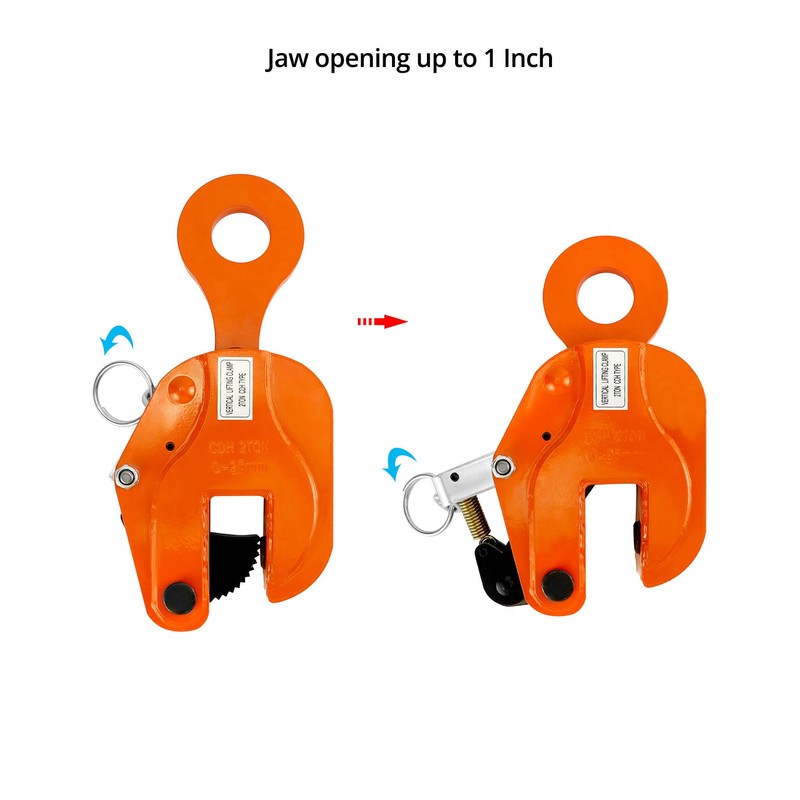 QWORK 2-Ton Heavy Duty Vertical Plate Lifting Clamp, 4400 lbs