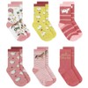 John Deere Girls 6-Pack Crew Socks Multiple Designs Sizes 2T-4T,