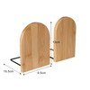 2 Pcs Natural Bamboo Bookend Large Capacity Office Book Ends