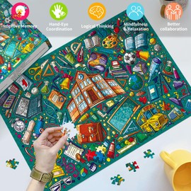 HUADADA Jigsaw Puzzles for Adults 1000 Pieces -Back to School -1000 Piece Jigsaw Puzzles for Adults-Gifts for Boys and Girls