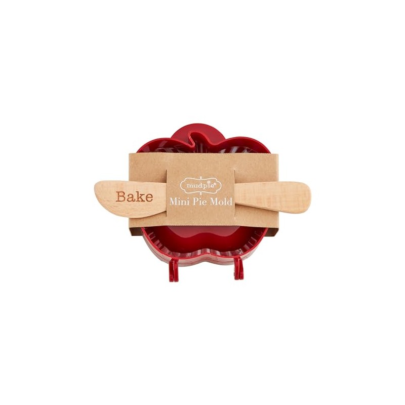 Mud Pie Apple Pie Mold Set Kitchen Accessories, RED