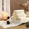SmoothNovelty 6 Pcs Boho Bathroom Hand Towels Set Beige Waffle