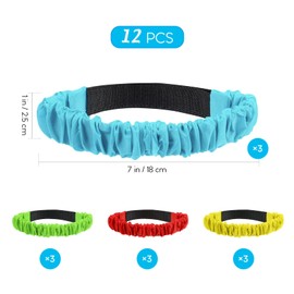 TOYANDONA 12pcs 3 Legged Race Bands, Elastic Three Legged Race Bands Relay Race Games for Kids Adults Birthday Carnival Party Outdoor Family Games