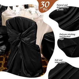 30 Pcs Red Chair Covers, 43x55 inch Silky Satin Universal Chair Covers for Wedding, Fits All Type of Chairs,Removable Washable Chairs Slipcover Event Dinning Slipcover for Party/Event/Banquet