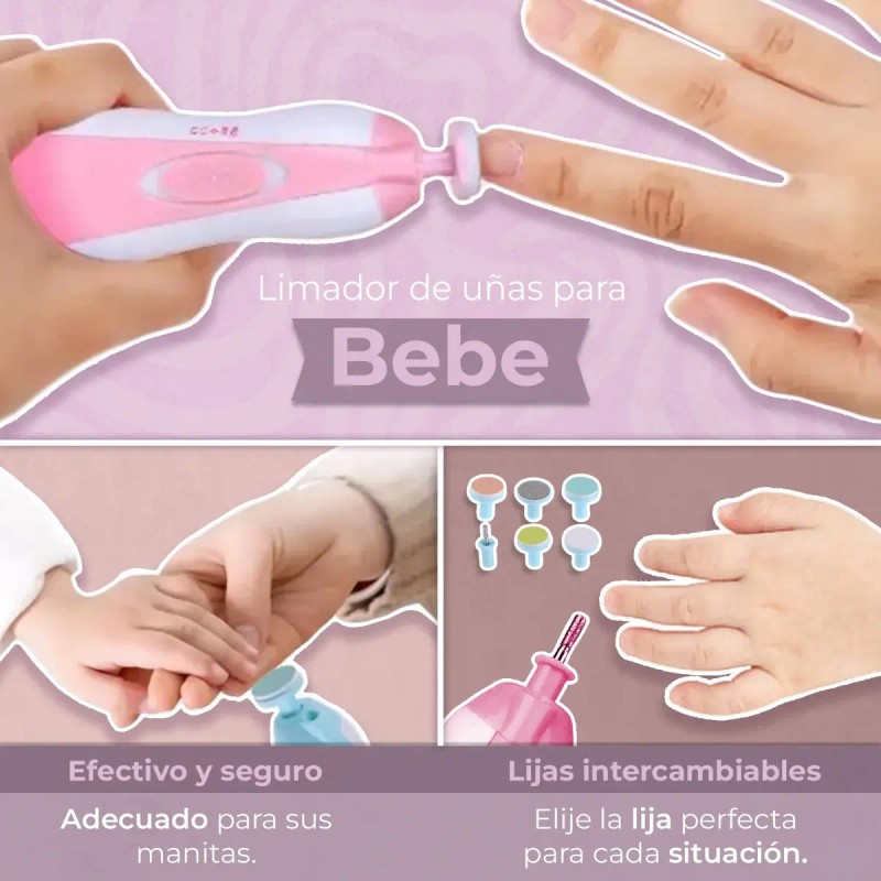 Limador De Uñas Para Bebé Eléctrico Con Estuche Set 8