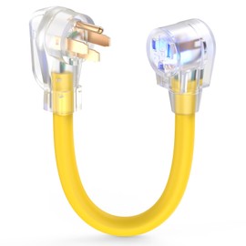 TOOLIOM Nema 14-50P to 6-50R Welder Adapter Cord 3 Prong to 4 Prong 50Amp Heavy Duty Welder Plug Outlet Adapter Cord for Welder Generator STW 8 AWG 50 Amp 250V 12500 Watt 12Inch