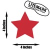 LiteMark Removable Matte Finish Orange 4 Inch Star Decal Stickers,